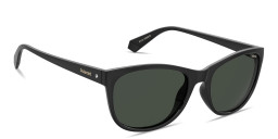 Shop Polaroid Stamped Logo Rectangle Sunglasses in Black online.