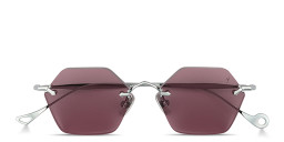 Shop Eyepetizer Carnaby Unisex Rimless Irregular Sunglasses in Silver online.