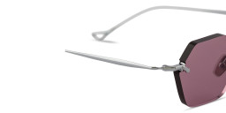 Shop Eyepetizer Carnaby Unisex Rimless Irregular Sunglasses in Silver online.