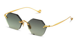 Shop Eyepetizer Carnaby Unisex Rimless Irregular Sunglasses in Gold online.