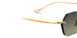 Shop Eyepetizer Carnaby Unisex Rimless Irregular Sunglasses in Gold online.