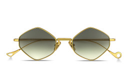 Shop Eyepetizer Walter Unisex Irregular Sunglasses in Gold online.