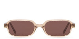 Shop TRICE Kaia Square Sunglasses in Beige online.