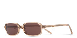 Shop TRICE Kaia Square Sunglasses in Beige online.