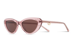 Shop TRICE Delilah Cat-Eye Sunglasses in Transparent Nude online.