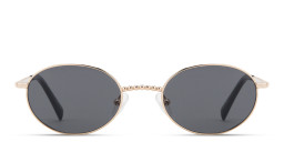 Shop TRICE Paloma Gold Ball Oval Sunglasses in Gold online.