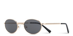 Shop TRICE Paloma Gold Ball Oval Sunglasses in Gold online.