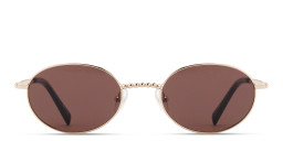 Shop TRICE Paloma Gold Ball Oval Sunglasses in Gold online.