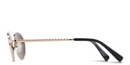 Shop TRICE Paloma Gold Ball Oval Sunglasses in Gold online.