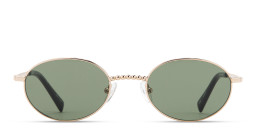 Shop TRICE Paloma Gold Ball Oval Sunglasses in Gold online.