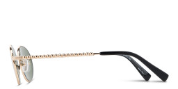 Shop TRICE Paloma Gold Ball Oval Sunglasses in Gold online.