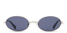 Shop TRICE Mila Chain Oval Sunglasses in Gold online.