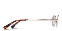 Shop TRICE Mila Chain Oval Sunglasses in Light Gold online.