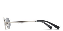 Shop TRICE Mila Chain Oval Sunglasses in Silver online.