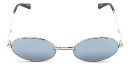 Shop TRICE Mila Chain Oval Sunglasses in Silver online.