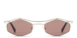 Shop TRICE Leila Edgy Irregular Sunglasses in Gold online.