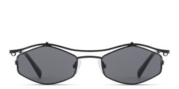 Shop TRICE Leila Edgy Irregular Sunglasses in Matte Black online.