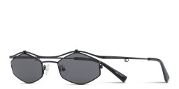 TRICE Leila Edgy Irregular Sunglasses in Matte Black – Product Photo 3