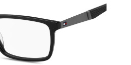 Tommy Hilfiger Logo Wide Rectangle Eyeglasses in Black – Product Photo 4