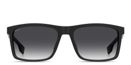 Shop Hugo Boss Logo Signature Rectangle Sunglasses in Black online.