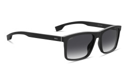 Shop Hugo Boss Logo Signature Rectangle Sunglasses in Black online.