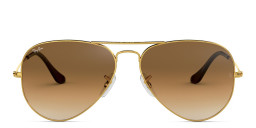 Ray-Ban Unisex Aviator Sunglasses in Metal in Gold/Clear Gradient Brown – Product Photo 2
