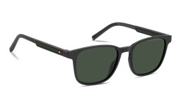 Shop Tommy Hilfiger Logo Square Sunglasses in Grey online.