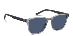 Shop Tommy Hilfiger Logo Square Sunglasses in Grey online.