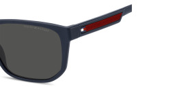 Shop Tommy Hilfiger Logo Rectangle Sunglasses in Blue online.