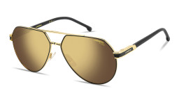 Shop Carrera Logo Signature Pilot Sunglasses in Gold Black online.