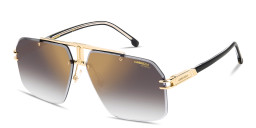 Shop Carrera Engraved Logo Rimless Aviator Sunglasses in Gold online.