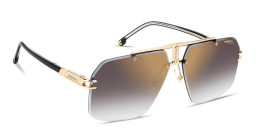 Shop Carrera Engraved Logo Rimless Aviator Sunglasses in Gold online.