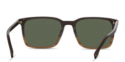 Shop Hugo Boss Logo Lettering Rectangle Sunglasses in Brown Horn online.
