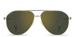 Hugo Boss Logo Signature Pilot Sunglasses in Gold – Product Photo 1