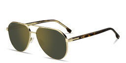 Hugo Boss Logo Signature Pilot Sunglasses in Gold – Product Photo 2