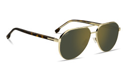 Hugo Boss Logo Signature Pilot Sunglasses in Gold – Product Photo 3
