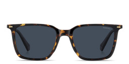 Polaroid Logo Signature Square Sunglasses in Havana/Blue – Product Photo 2