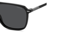 Polaroid Logo Lettering Rectangle Sunglasses in Black – Product Photo 4