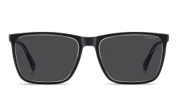 Polaroid Logo Signature Rectangle Sunglasses in Black – Product Photo 1