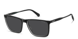 Polaroid Logo Signature Rectangle Sunglasses in Black – Product Photo 2