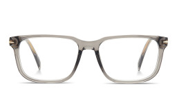 Shop DAVID BECKHAM Talisman Rectangle Eyeglasses in Grey online.