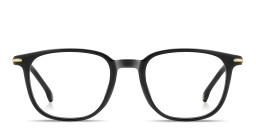 Shop Carrera Logo Signature Rectangle Eyeglasses in Black Ruthenium online.