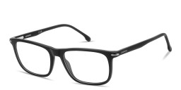 Shop Carrera Logo Print Rectangle Eyeglasses in Black Ruthenium online.