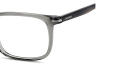 Shop Carrera Logo Print Rectangle Eyeglasses in Transparent Grey online.