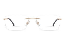 Shop Carrera Logo Lettering Wide Rimless Rectangle Eyeglasses in Gold online.