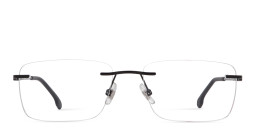 Shop Carrera Logo Lettering Wide Rimless Rectangle Eyeglasses in Black online.