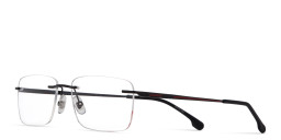 Shop Carrera Logo Lettering Wide Rimless Rectangle Eyeglasses in Black online.