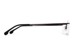 Shop Carrera Logo Lettering Wide Rimless Rectangle Eyeglasses in Black online.
