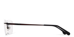 Shop Carrera Logo Lettering Wide Rimless Rectangle Eyeglasses in Black online.