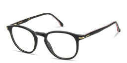Shop Carrera Logo Print Panthos Eyeglasses in Black Ruthenium online.
